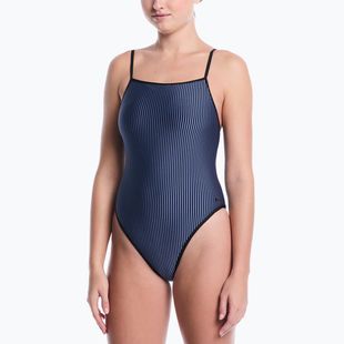 Strój pływacki jednoczęściowy damski Nike Ocean Bound Ripple Texture Square Neck slate