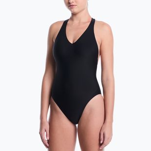 Strój pływacki jednoczęściowy damski Nike Hydralock Luxe Sail Boat V-Neck black
