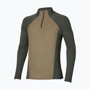 Longsleeve do biegania męski Mizuno Active Dryaeroflow Hybrid Long Sleeve Top Forest Night