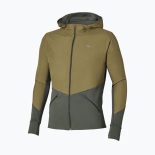 Kurtka do biegania męska Mizuno Active Warmalite Hybrid Full Zip Hooded Long Sleeve Top forest night