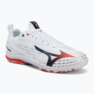 Buty do tenisa męskie Mizuno Wave Drive Neo 4 white/insignia blue/orange