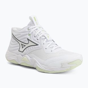 Buty do siatkówki damskie Mizuno Wave Momentum Elite Mid white/balsam green/ambrosia