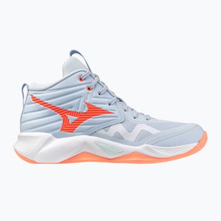 Buty do siatkówki damskie Mizuno Wave Momentum Pro Mid blue finch/lava orange/flamingo coral