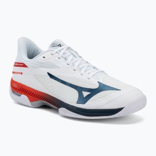 Buty do tenisa męskie Mizuno Wave Exceed Court AC white/insignia blue/orange