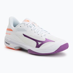 Buty do tenisa damskie Mizuno Wave Exceed Court AC white/dahlia/lava orange
