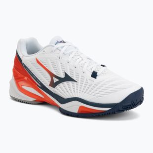 Buty do tenisa męskie Mizuno Neo Ace CC white/insignia blue/orange