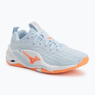 Buty do piłki ręcznej damskie Mizuno Wave Stealth Neo 2.1 blue finch/lava orange/white