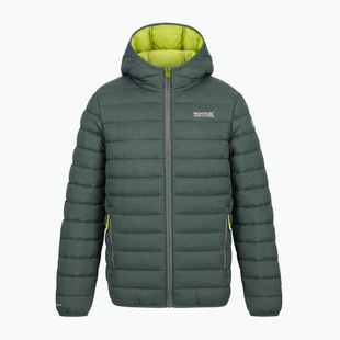 Kurtka puchowa dziecięca REGATTA Hooded Marizion dark forest green/wild lime