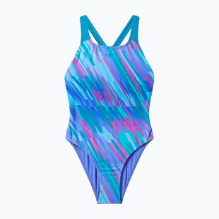 Strój kąpielowy jednoczęściowy dziecięcy Speedo Allover Pwerbackback moonlight lavender/hyper teal