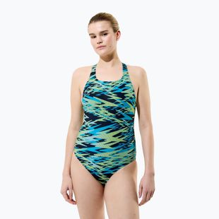 Strój pływacki jednoczęściowy damski Speedo Hyperboom Print Medalist hyper teal