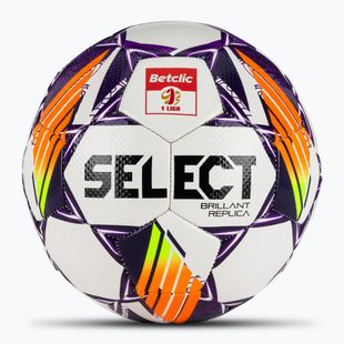 Piłka do piłki nożnej SELECT Brillant Replica Betclic 1 Liga v24 white/purple