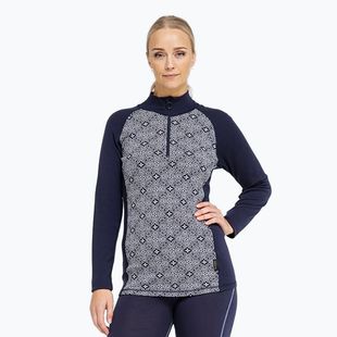 Bluza termoaktywna damska Dovre Wool Organic Half Zip navy