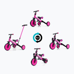 Rowerek biegowy trójkołowy Milly Mally 4w1 Optimus Plus pink