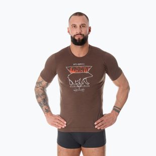 Koszulka termoaktywna męska Brubeck Outdoor Merino Wool Pro brązowy/niedźwiedź 3