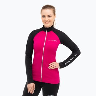 Bluza termoaktywna damska Brubeck Athletic Full Zip fuksjowy/czarny