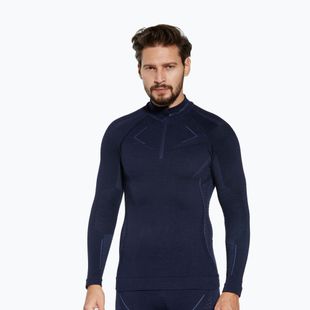 Bluza termoaktywna męska Brubeck Extreme Merino 1/3 Zip granatowy