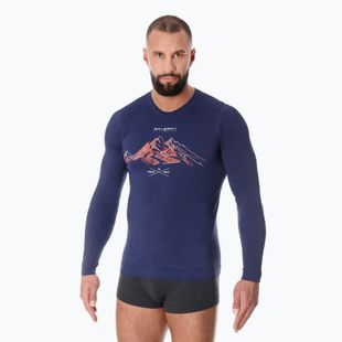 Longsleeve termoaktywny męski Brubeck Outdoor Merino Wool Pro ciemnoniebieski/góry 4