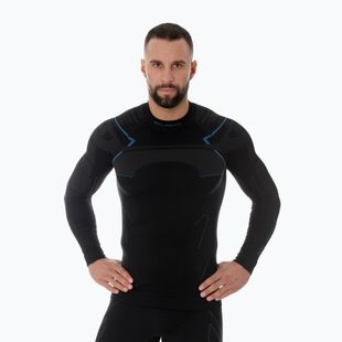 Longsleeve termoaktywny męski Brubeck Thermo czarny/niebieski
