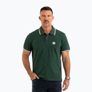 Koszulka polo męska Pitbull Polo Pique Stripes Regular jade green
