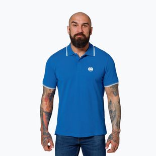 Koszulka polo męska Pitbull Polo Pique Stripes Regular royal blue