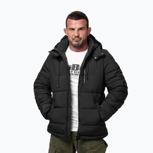 Kurtka zimowa męska Pitbull Piedmont Quilted Hooded black