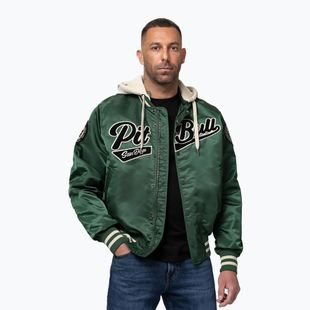 Kurtka męska Pitbull Mason San Diego Baseball Hooded bottle green/beige