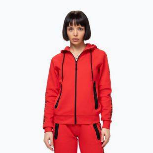 Bluza damska Pitbull Explory Tape Hooded Zip fluo/red