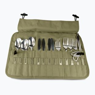 Zestaw sztućców OFFLANDER Camping Cutlery Set with Case green