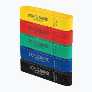 Zestaw taśm materiałowych do ćwiczeń FORCEBAND Mini Band 5 szt. + E-BOOK multicolor