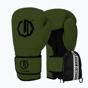 Rękawice bokserskie Octagon Legion Enforcer + worek dark green