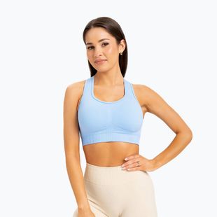 Biustonosz treningowy Gym Glamour Push Up baby blue