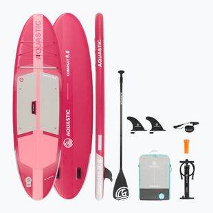 Zestaw deska SUP pompowana AQUASTIC Compact 9'6" różowy