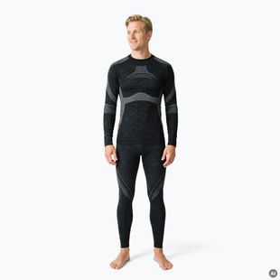 Komplet bielizny termoaktywnej męskiej WOOLCANO SET1089 merino seamless czarny