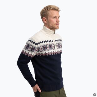 Sweter męski WOOLCANO SWT1091 merino granatowy