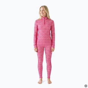 Komplet bielizny termoaktywnej damskiej WOOLCANOSET1121 100% merino różowy