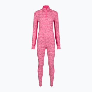 Komplet bielizny termoaktywnej damskiej WOOLCANOSET1121 100% merino różowy