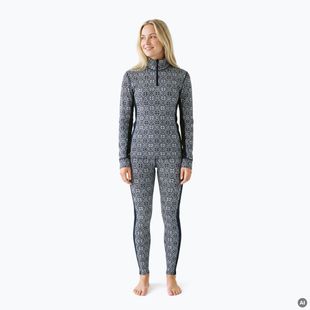 Komplet bielizny termoaktywnej damskiej WOOLCANOSET1121 100% merino granatowy