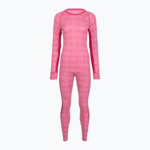Komplet bielizny termoaktywnej damskiej WOOLCANO SET1109 100% merino różowy