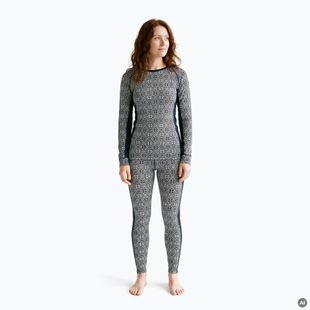 Komplet bielizny termoaktywnej damskiej WOOLCANO SET1109 100% merino granatowy