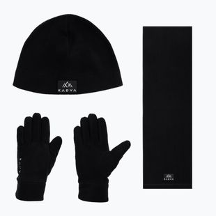 Zestaw KADVA TREKKO 3in1 SET fleece czapka + szalik czarny