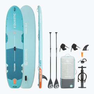 Zestaw deska SUP pompowana AQUASTIC Tourer 12'0" 2-os zielony