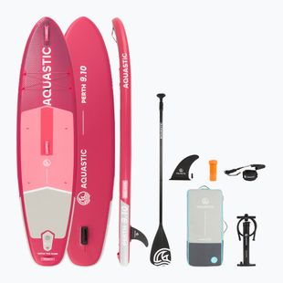 Zestaw deska SUP pompowana AQUASTIC Perth 9'10" różowy