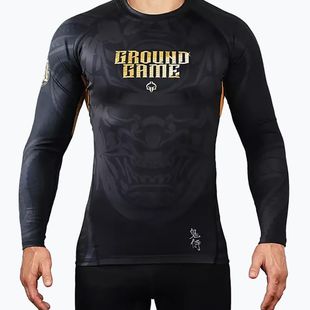 Rashguard longsleeve męski Ground Game Oni Samurai czarny/złoty