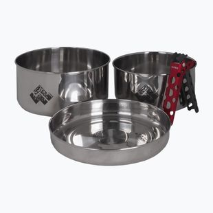 Zestaw naczyń turystycznych Alpinus Jukatan 2l, 1,5 l i 0,6 l stalowy