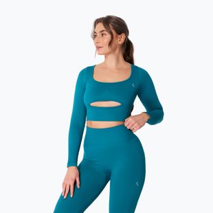 Longsleeve treningowy damski Carpatree Dopamine Buzz Seamless petrol green