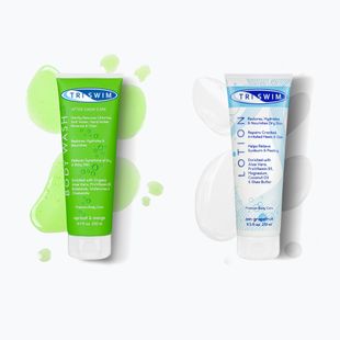 Zestaw kosmetyków do ciała TRISWIM żel usuwający chlor 250 ml morela/mango + balsam 251 ml grejpfrut