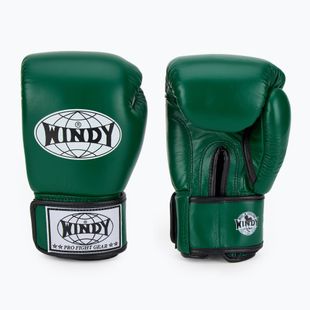 Rękawice bokserskie WINDY Classic Genuine Leather green