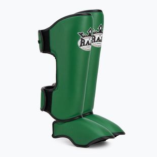 Ochraniacze piszczeli i stóp RAJA BOXING Lightweight Shin Guards Genuine Leather dark green