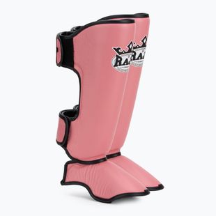 Ochraniacze piszczeli i stóp RAJA BOXING Lightweight Shin Guards Genuine Leather pink