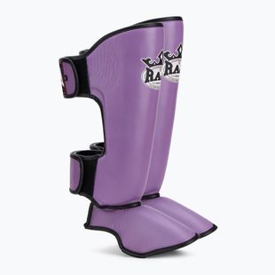 Ochraniacze piszczeli i stóp RAJA BOXING Lightweight Shin Guards Genuine Leather purple